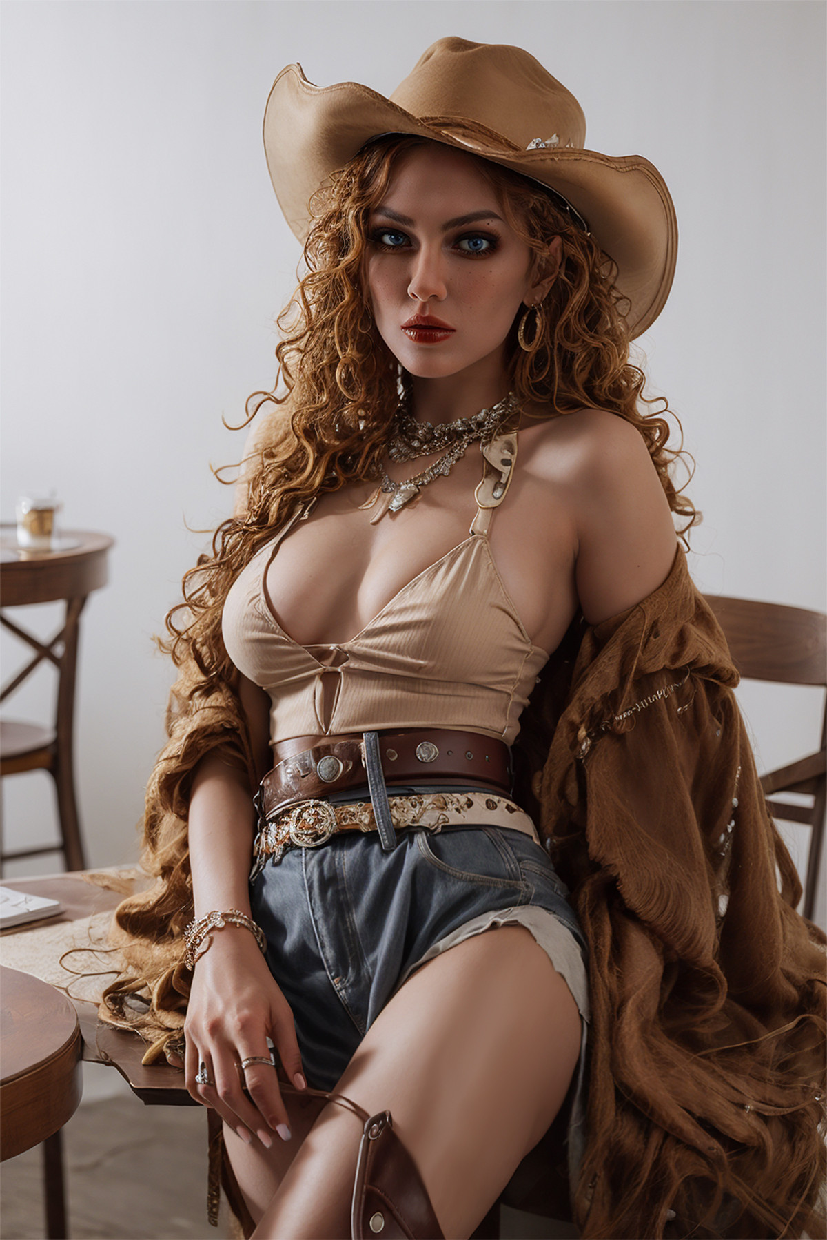 Aibei 157 см TPE секс-кукла романтичная девушка-ковбой H4680 [Индивидуальный заказ]