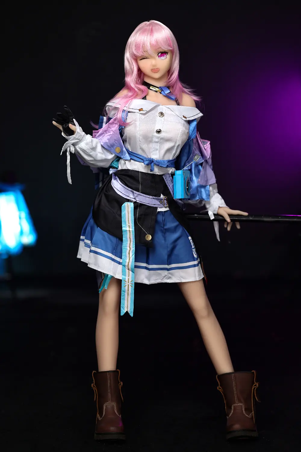 DimoDoll 148cm Anime Sex Doll Soft TPE Young Girl Big Breasts Pink Hair H5026 (1)